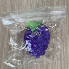 1pc Squishy Portable Realistic Grape Squeeze Toy, Vivid Fruit Shape Cute And Eye-Catching, Made Of High-Quality Durable TPR Soft Rubber, Compact Size Easy To Carry, Designed For Commuters And Outdoor People As A Fun Stress Relief Item, Sticky Soft And Smooth Texture - Multicolor - View 9