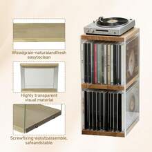 Wood CD DVD Storage Rack 8.2x5.9x12.4 Inches Desk Organizer Holds 30 CD Cases 55 DVDs 130 Discs CD & DVD Storage Solution - 1 Acrylic CD Rack - View 6