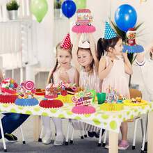 8 món đồ trang trí hình tổ ong bằng giấy chủ đề cửa hàng kẹo, que trang trí trung tâm 3D hình kẹo, đồ trang trí bàn tiệc sinh nhật theo chủ đề cửa hàng kẹo. - Nhiều màu - Xem 4
