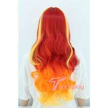 Party Wigs - Red Orange Yellow - View 3