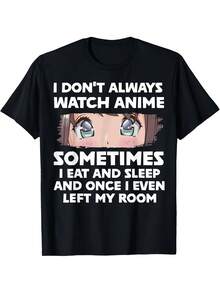 Blusas para mujer y playeras de mujer, Playera con texto divertido y ojos de anime, estilo casual y gracioso ideal para fans del anime y looks relajados, blusas casuales para dama perfectas como vestidos casuales para mujer de uso diario - Negro - Ver 2