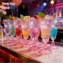 10/25/50 chiếc ly champagne trong suốt tái sử dụng, ly cocktail tiệc 150ml viền vàng, phù hợp cho tiệc, đám cưới và các lễ kỷ niệm lớn - Xem 4