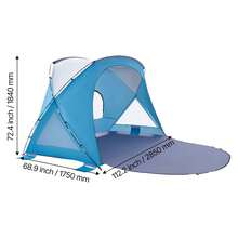 Beach Tent Sun Shelter For 6 Person, UPF 50+ Protection, Portable Sun Shade Canopy With Carrying Bag & Sand Pockets, Lightweight And Easy Setup Beach Umbrella For Family Camping Outdoor Picnic - for 6 Person, Sand Pockets, 72 in - 查看 10