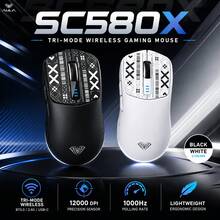 AULA SC580X RGB 无线游戏鼠标，三模蓝牙5.0/2.4G/USB-C，12000 DPI，1000Hz 回报率，轻巧人体工学可充电鼠标，兼容PC和笔记本电脑 - 查看 3