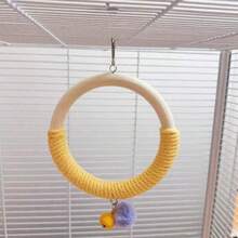 Đồ chơi leo trèo 3 vòng cho vẹt, vòng gặm bằng dây cotton, giá đậu cho chim, vòng treo tròn cho thú cưng, xích đu giải trí cho thú cưng, phụ kiện lồng chim, đồ chơi chuông và bông trang trí. - Xem 8