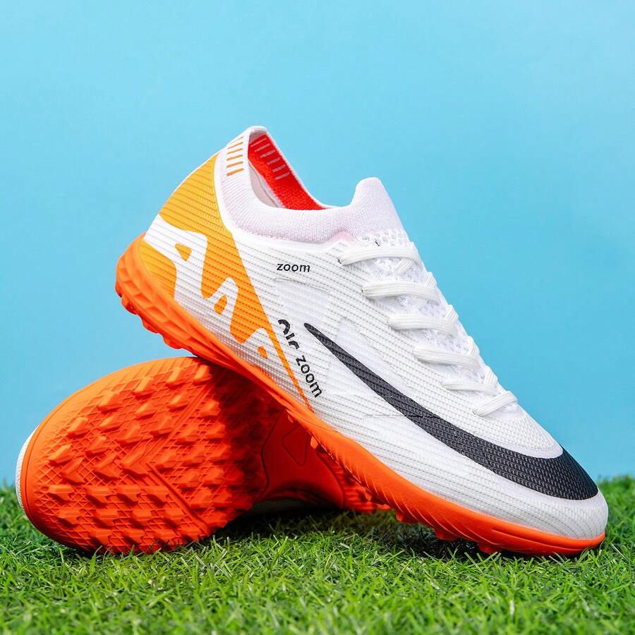 Hidkat Adult Men's Touch-Enhanced Football Shoes, Soft Sole, Enhanced Ball Control, Lightweight Design, Suitable For Artificial Turf Training And Matches - Orange - View 1