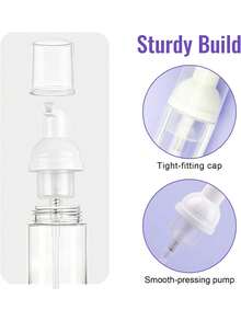 1pc 60ml/2oz Transparent PET Foam Dispenser Bottle, Suitable For Hand Soap, Shampoo, Facial Cleanser And Baby Cleanser, Refillable, With Foam Dispensing Pump For Face, Eyelash Wash And Skincare, Portable Foaming Machine, Travel Accessory - Multicolor - View 8