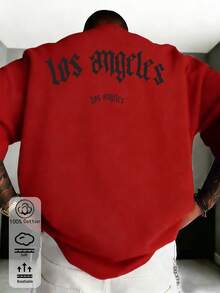 Herren einfarbiges Rundhals Kurzarm lockeres T-Shirt, Freizeitkleidung für Frühling und Sommer, Streetstyle, reisefertig, vielseitig für Büro/Zuhause/Outdoor-Aktivitäten/Vintage-Look/Festival/Strandurlaub/Abschlussreisen/Landhausstil/Punkts/Blumenmuster/einfaches und spaßiges Design - Rot - Übersicht 3
