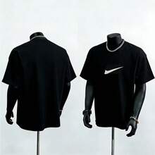 Simple Printed T-Shirt For Men, Casual Top With A Round Neck, Suitable For Everyday Commuting And As A Street Style Accessory. - Black - View 6