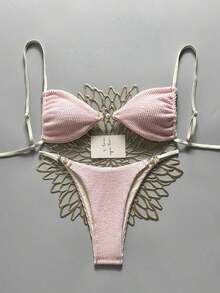 Traje de baño de primavera/verano 2026 de ambiente magnífico para aguas termales, bikini sexy de mujer con atar al cuello, ropa de playa y resort - Multicolor - Ver 6