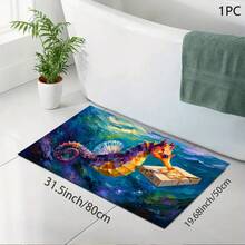 1 件装彩色海马印花吸水垫/晾干垫，适用于咖啡机、餐具 - 吸水性强的聚酯纤维桌面保护垫，带橡胶防滑垫，可用于厨房台面装饰、家庭酒吧和餐桌。 - 彩色 - 查看 8