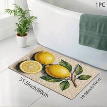 1pc Lemon Print Absorbent Mat/Drying Mat For Coffee Maker, Dishes - Polyester Absorbent Desktop Protective Mat With Rubber Anti-Slip Pad, For Kitchen Counter Decor, Home Bar And Dining Table - Multicolor - View 9