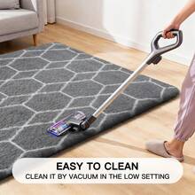 Sour Lemon Rugs Living Room 200x300cm, Grey Area Rugs For Bedroom, Washable Anti Slip Extra Large Shaggy Soft Rug Fluffy Modern Floor Carpets Mat Beside Carpet, Long Runner Rug For Hallway - Gray-white Hexagons - View 8