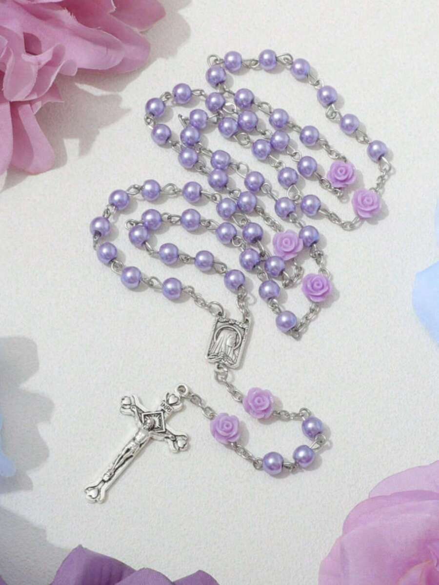 Elegant Boho Chic Luxury Dreamy Aesthetic Long Necklace, Suitable For Photo Shooting, Graceful Quality - Purple - View 1