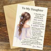 A Beautiful And Heartfelt Greeting Card, Ideal As A Gift For Your Daughter. This Is The Perfect Present For A Special Occasion, Birthday, Or To Express Love And Pride. Wonderful For Mothers To Convey Gratitude. Comes With A Random Color Envelope. - A - View 6