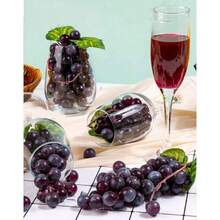 5pcs/Set Artificial Grape Clusters With Leaves, PVC Frosted Fake Grapes For Wedding, Home, Kitchen, Party Decor, Photography Props - Black - View 4