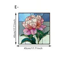 1/6 miếng phim dán cửa sổ kính màu cổ điển, họa tiết hoa mẫu đơn trang nhã, mờ, trang trí, không dính, có thể tái sử dụng, dùng cho cửa kính trượt phòng tắm, phòng khách. - màng mờ họa tiết hoa - Xem 15