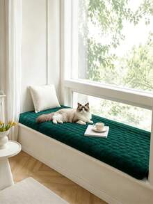 1 pieza Funda de sofá para mascotas de unicolor antideslizante, protector de sofá acolchado anti-arañazos, funda de muebles lavable a máquina para todo el año para perros y gatos - Verde Oscuro - Ver 5