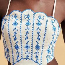 Floral Embroidery Elegant Backless Vacation Camisole Dress,Summer Dress,Summer Outfits,Summer Dresses For Women,Elegant Dresses For Women,Vacation Outfits Women, Beach Dress,White Dress,Casual Dresses For Women,Festival Dresses - Albaricoque - Ver 8