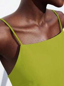 Blusa sin mangas con lazo ajustable, elegante para fiesta, oficina, viajes, casual, romántica, adecuada para invitados de boda, anfitriones, citas, fiestas, conciertos, desayunos, aeropuerto, vacaciones de verano - Verde 3 - Ver 6