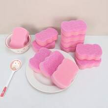 10pcs/Multipurpose Kitchen Cleaning Sponge, Durable & Reusable Scrub Pad, Non-Scratch For Dishes/Pots/Sink/Stove, Household Cleaning Tool For Kitchen/Bathroom/Restaurant - Style/color Random - View 2