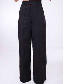 Wide-Leg Pants By Alntaria Risco Calca111114 - Black - View 2