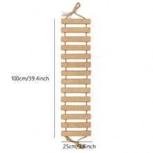 1 chiếc thang leo cho mèo bằng sợi sisal treo, dùng để chơi, leo trèo và cào móng, dài 50cm/100cm, làm bằng gỗ thông tự nhiên, chắc chắn và bền, tải trọng tối đa 12kg (26lb) - Màu be - Xem 11
