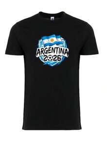 1 camiseta con la bandera de Argentina_ Orgullo de Fútbol, Mate y Asado 180g 100% algodón - Negro 3 - Ver 12