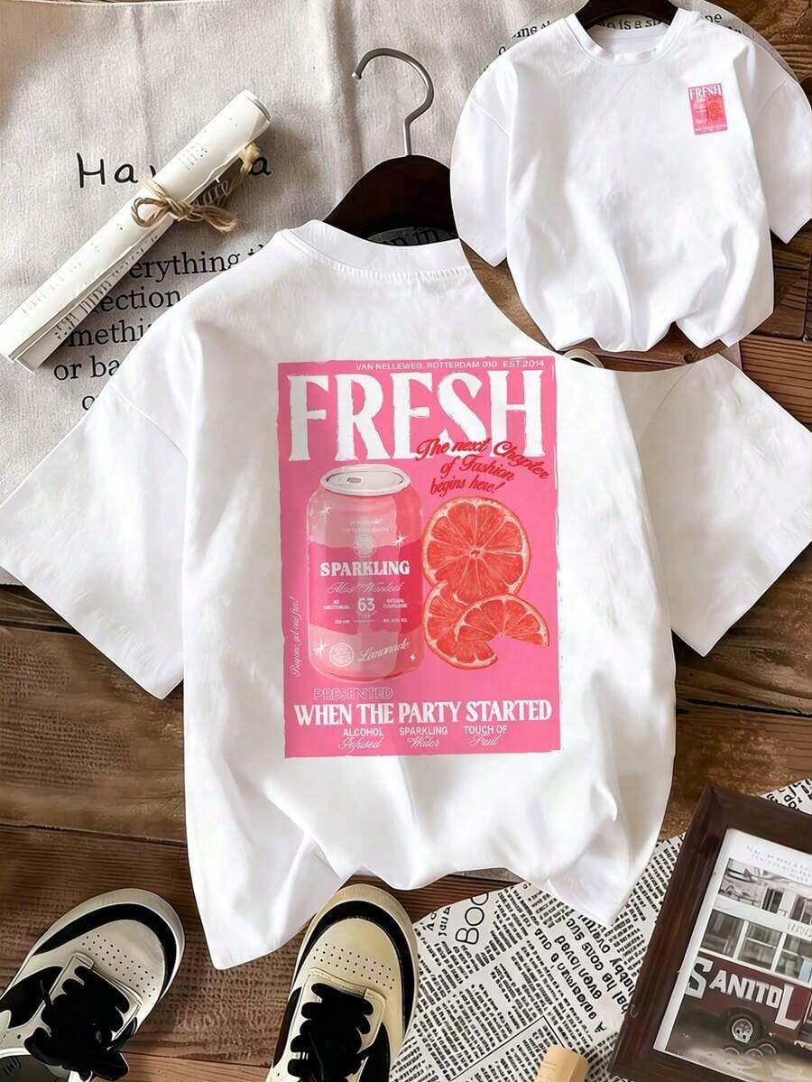 Women's Short-Sleeved T-Shirt, American Retro Style, With Pink Checkerboard Print, Comfortable And Fitted, Ideal For Afternoon Tea, Parties And Summer Casual Wear, Breathable And Comfortable. - 白色 2 - 查看 1