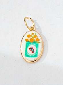 1 pieza Surtido de colgantes esmaltados de vacaciones de verano, accesorios de joyería intercambiables que incluyen patrones de palmera, cereza y talla grande, adecuados para usar en capas con collares - Multicolor - Ver 39