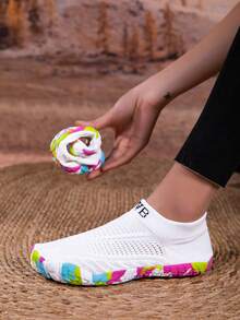ZVB Women's Water Sports Shoes, Casual Breathable Lightweight Non-Slip Barefoot Beach Wading Shoes For Summer Surfing Swimming Fishing Diving - White - View 1