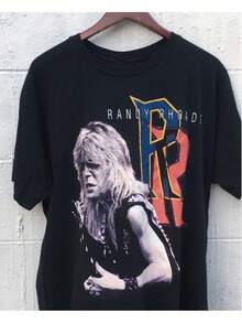 Maija Mujer2026 Ny Herr Vintage Randy Rhoads Svart Kortärmad T-Shirt Alla Storlekar S Till XL Tryckta Nyhetstoppar Och T-Shirts Presenter För Män Kläder, Lös Och Bekväm Passform Verano - 後退 - 查看 6