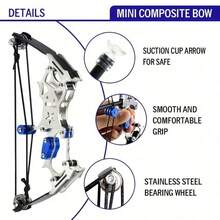 High-Power Stainless Steel Mini Compound Bow Shooting Kit - Ideal For Outdoor Sports Shooting & Holiday Gifts - 銀色 - 查看 2