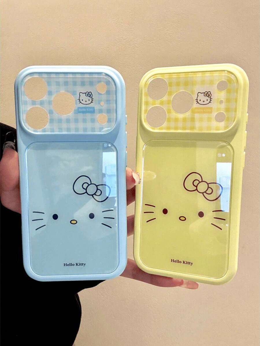 SANRIO 格子猫咪表情玻璃手机壳，瞬间变身防摔壳，全方位摄像头保护，兼容苹果17/17Air/17Pro/17Promax、16/16Plus/16Pro/16Promax、15/15Plus/15Pro/15Promax、14/14Plus/14Pro/14Promax、13/13Pro/13Promax、12/12Pro/12Promax、11/11Pro Max，防尘，高性价比，热门款 - 彩色 - 查看 1