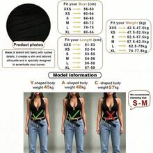 Women's Summer Vacation Solid Color Halter Neck Ruched Fitted Camisole Casual White - Gris - Ver 5