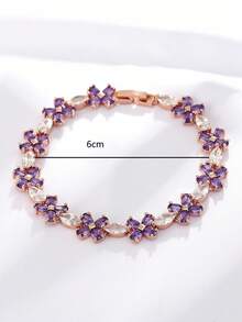 1pc Bestselling Zirconia Quality Bracelet - Yellow Gold - View 3