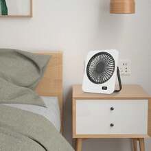 1pc Ultra-Quiet Mini Desktop Electric Fan, High-Airflow Portable Wall-Mounted Fan, USB Rechargeable Ultra-Thin Cooling Fan, Long-Lasting Battery Life For Indoor And Outdoor Use - A - View 7