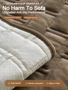 1 Pc Solid Color Non‑Slip Pet Sofa Cover, Quilted Anti‑Scratch Couch Protector, Machine Washable All Season Furniture Slipcover For Dogs Cats - Coffee Brown - View 6