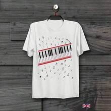 Vintage  Cotton Graphic Tee Women-Shirt,Short Sleeve Cotton Man Clothing Piano Beat It Michaels Jackson Mtvs Video Retro Vintage Hipster Unisex-Shirt Print-Shirt - 白色 - 查看 1