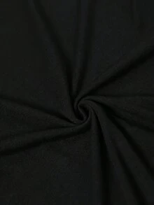 1 pieza de camiseta de manga corta para mujer, diseño con estampado de lazo de lentejuelas en negro brillante y plateado, camiseta de manga corta con cuello redondo para mujer, top casual de moda, 180g 100% algodón. - Negro - Ver 5