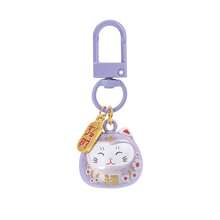 Japanese Cartoon Lucky Cat Water Sound Bell Pendant, Copper Dreamy Water Sound Fashion Backpack Bell Decoration, Party Keychain Gift Bag - A - View 9