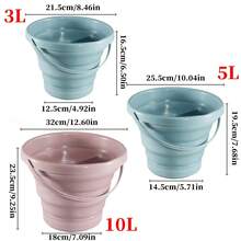 1 buah Ember Lipat, Kapasitas 3L/5L/10L, Hemat Ruang, Ember Lipat Portabel, Serbaguna untuk Mencuci Pakaian, Rumah, Luar Ruangan, Cuci Mobil, Berkemah, Memancing, Tersedia Berbagai Warna - beraneka warna - View 5