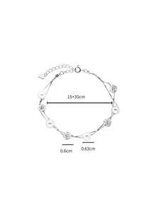 1 chiếc vòng tay hai lớp sang trọng bằng bạc S925 đính đá Zirconia và ngọc trai, trang sức thanh lịch, tinh tế, dành cho phái nữ, thích hợp cho các bữa tiệc, trang phục thường ngày, món quà tuyệt vời. - ngọc trai - Xem 10
