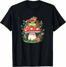 Cute Fruit T-Shirt For Kids (1) - Unisex Vintage Urban Style, Loose Cotton Short Sleeve Round Neck T-Shirt, Women's Blouses, Women's T-Shirts, Casual Blouses For Ladies. - 黑色 2 - 查看 7
