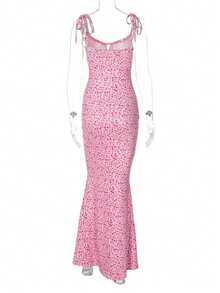 Popular Style Of Women's Long Dress With Small Floral Print - 粉色 - 查看 6