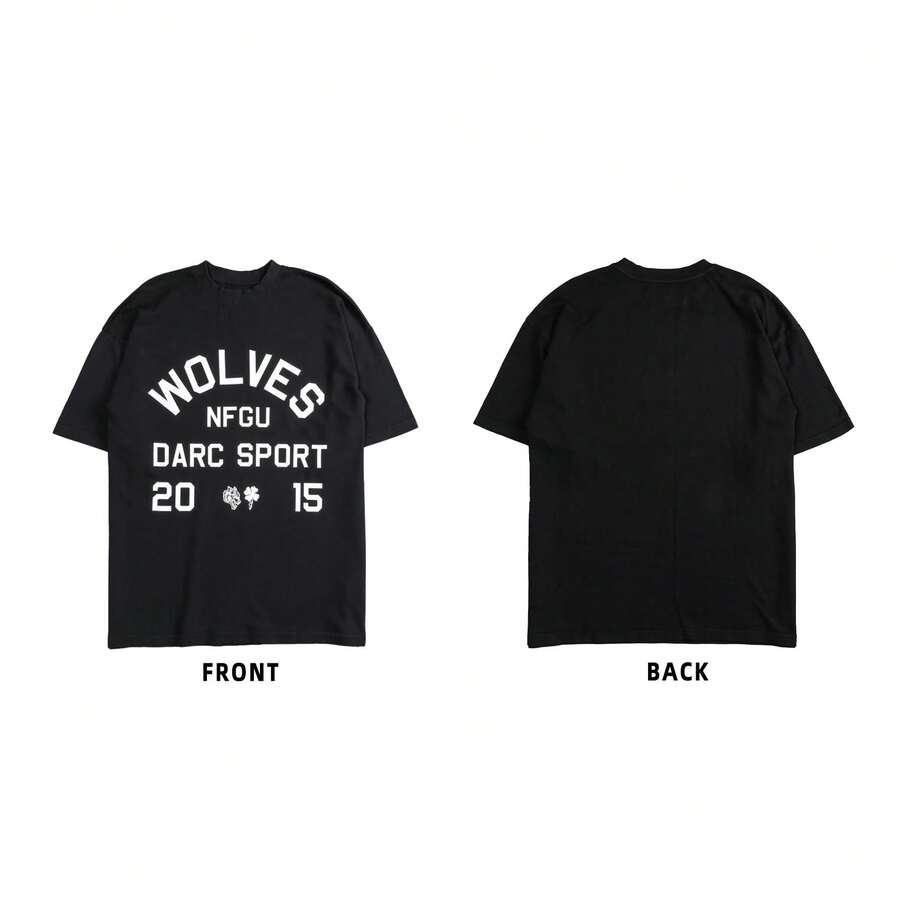 DARC Wolf Head Fitness American Style T-Shirt, Pure Cotton, Round Neck, Printed Short Sleeve - DSDT065 - Xem 1