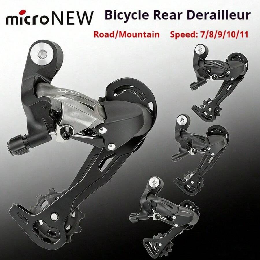 1pc Rear Derailleur For Road & Mountain Bike, Compatible With 7/8/9/10/11 Speed, Plastic Steel Composite Material, Lightweight, Good Compatibility, Solves Common Shifting Issues, Improves Shift Response Speed, Effortless Gear Change, Great Cycling Gift - Bicycle Rear Derailleur - View 1