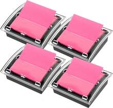 Mr. Pen Pop Up Sticky Note Dispenser, 3" X 3", Black, Sticky Note Dispenser, Sticky Note Holder For Desk, Clear Top - 4 Pack - View 2