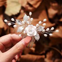 1pc Elegant ABS Plastic Hair Comb, Bridal Wedding Hair Accessory, Suitable For All Seasons - Multicolor - View 10