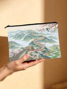 中国山水长城印花化妆包，双面图案洗漱包，旅行及日常必备，文化艺术爱好者的完美礼物，Chinamaxxing - 彩色 - 查看 7